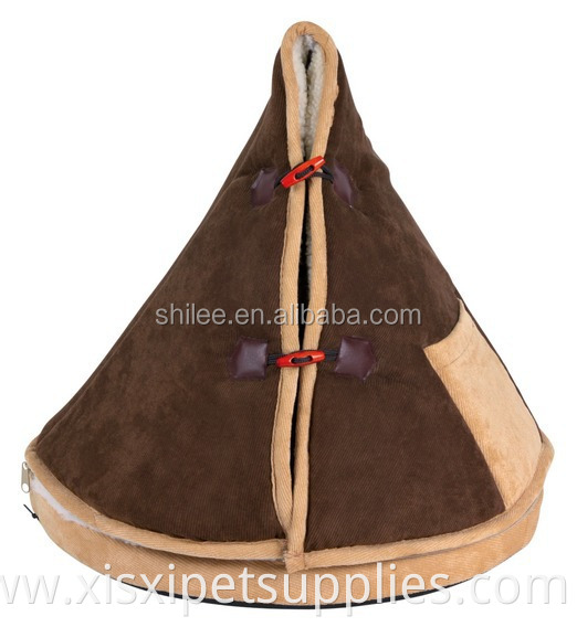 OEM teepee tent style cat cave bed/luxury pet bed/cat cave